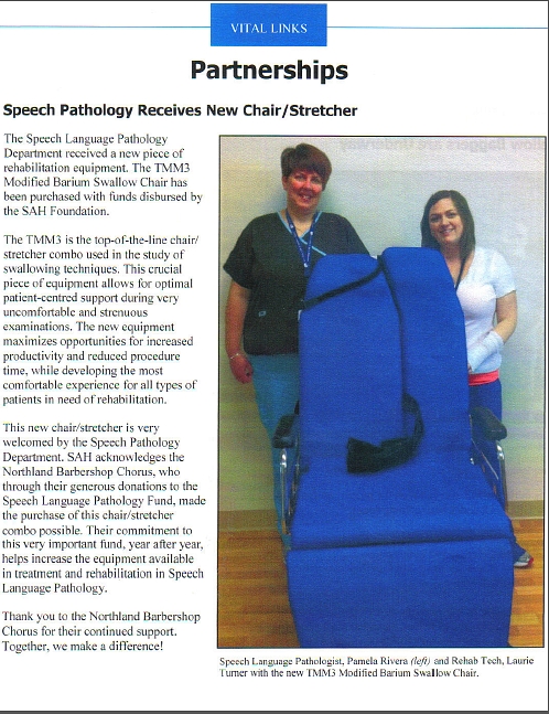 2013 - Sault Area Hospital Staff Newsletter Article2